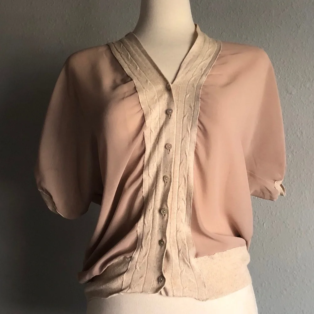 Ipekyol blush colored sheer blouse - Picture 8 of 8